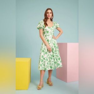 Rachel Parcell eyelet puff sleeve midi dress